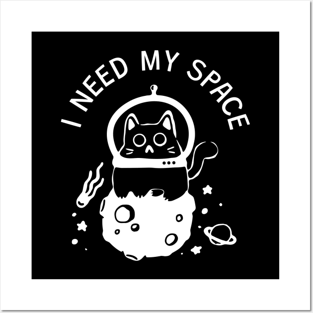 Cat in space Wall Art by Mushita